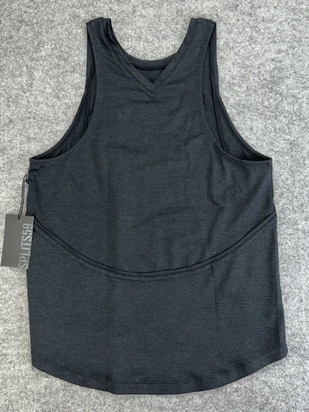 NWT Splits 59 Black Jersey Racerback Tank Top Womens Small Moisture Wick V-neck